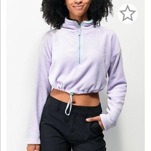 Empyre Sequoia Purple Crop Half Zip Fleece